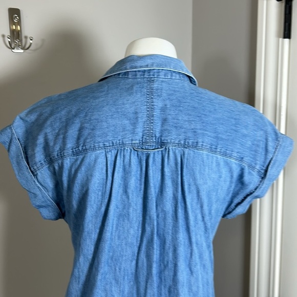 Vineyard Vines Dress Margo Chambray Shirtdress Denim Blue Short Sleeve Sz XS - Picture 5 of 14